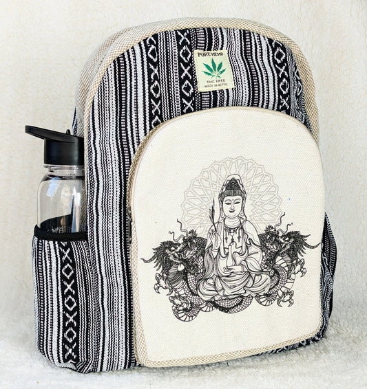 Hippie Lightweight Hemp Backpack  - Buddha Boho Laptop Bag