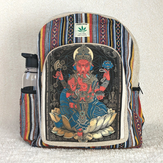 Hippie Lightweight Backpack  - Ganesh Print Boho Laptop Bag